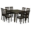 Pemberly Row 9-Piece Dining Set with Faux Leather Seats in Cappuccino