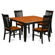 Pemberly Row 5-Piece Wood Dinette Set in Black and Cherry Finish