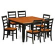Pemberly Row 7-Piece Wood Dining Room Set in Black and Cherry Finish