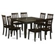 Pemberly Row 9-Piece Rubberwood Dining Set with 18 in Leaf in Cappuccino