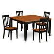 Pemberly Row 5-Piece Wood Dining Set in Black and Cherry Finish