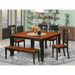 Pemberly Row 6-Piece Wood Dinette Set with Black/Cherry Finish