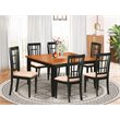 Pemberly Row 7-Piece Wood Dining Set with Butterfly Leaf in Black/Cherry