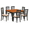 Pemberly Row 7-Piece Wood Dining Set with Butterfly Leaf in Black/Cherry