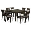 Pemberly Row 9-Piece Rubberwood Dining Set with Faux Leather in Cappuccino