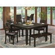 Pemberly Row 6-Piece Wood Dinette Set with Bench in Cappuccino
