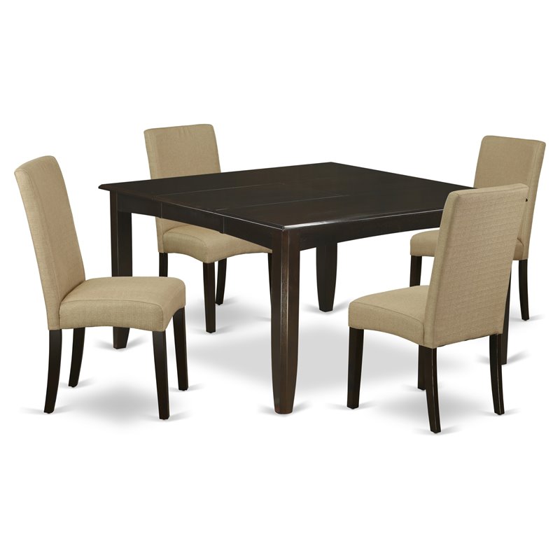 Pemberly Row 5-Piece Wood Dining Set in Cappuccino and Brown Finish