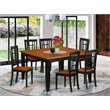 Pemberly Row 7-Piece Dining Set with Wood Chairs in Black and Cherry Finish