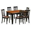 Pemberly Row 7-Piece Dining Set with Faux Leather Seat in Black and Cherry