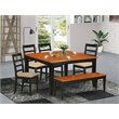 Pemberly Row 6-Piece Wood Dining Set in Black and Cherry Finish