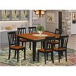 Pemberly Row 7-Piece Wood Dining Set with Self-Storing Leaf in Black/Cherry