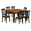 Pemberly Row 7-Piece Wood Dining Set with Self-Storing Leaf in Black/Cherry
