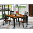 Pemberly Row 5-Piece Wood Dining Set with Butterfly Leaf in Black/Cherry
