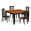 Pemberly Row 5-Piece Wood Dining Set with Butterfly Leaf in Black/Cherry
