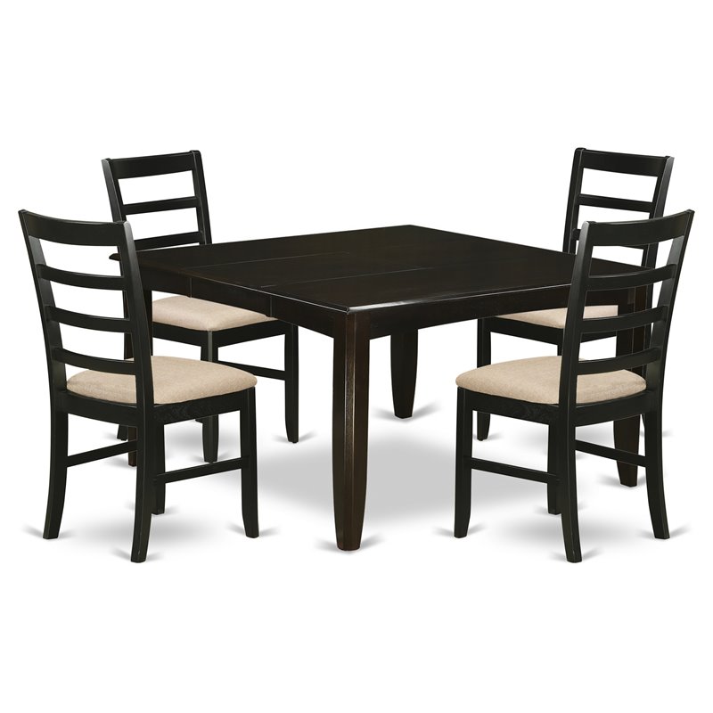Pemberly Row 5-Piece Traditional Wood Dining Set in Cappuccino Finish
