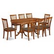 Pemberly Row 9-Piece Asian Wood Dining Set with Cushion Seats in Brown