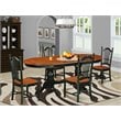 Pemberly Row 5-Piece Dining Set in Asian Wood with Black Cherry Finish