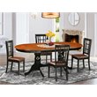 Pemberly Row 5-Piece Dining Set with Faux Leather Chairs in Black/Cherry