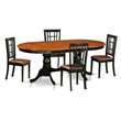 Pemberly Row 5-Piece Dining Set with Faux Leather Chairs in Black/Cherry