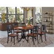 Pemberly Row 7-Piece Rubberwood Dining Set in Black and Cherry Finish
