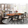 Pemberly Row 7-Piece Asian Wood Dining Set in Black and Cherry Finish