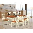 Pemberly Row 9-Piece Dining Set with Wood Chairs in Buttermilk & Cherry