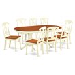 Pemberly Row 9-Piece Dining Set with Wood Chairs in Buttermilk & Cherry