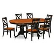 Pemberly Row 7-Piece Wood Dinette Set in Black & Cherry Finish