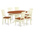 Pemberly Row 7-Piece Wood Dinette Set in Buttermilk/Cherry Finish