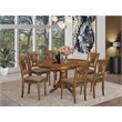 Pemberly Row 7-Piece Wood Dining Set with Butterfly Leaf in Saddle Brown