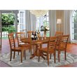 Pemberly Row 7-Piece Wood Dining Set with Butterfly Leaf in Saddle Brown
