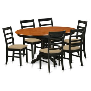 Pemberly Row 7-Piece Wood Dining Table and Chair Set in Black Cherry