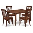 Pemberly Row 5-Piece Mahogany Dining Set with Wood Chairs and Seats