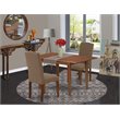 Pemberly Row 3-Piece Wood Dining Set in Mahogany with Dark Coffee Seats