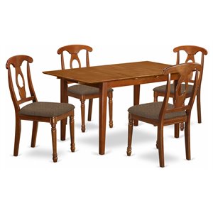 Pemberly Row 5-Piece Wood Kitchen Set with Saddle Brown Finish