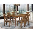 Pemberly Row 7-Piece Wood Dinette Set with Saddle Brown Finish