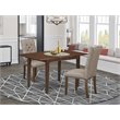 Pemberly Row 3-Piece Round Butterfly Leaf Wood Dining Set in Mahogany/Khaki