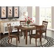 Pemberly Row 5-Piece Wood Kitchen Set with Faux Leather Seats in Mahogany