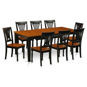 Pemberly Row 9-Piece Wood Kitchen Table Set with Black/Cherry Finish