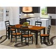 Pemberly Row 7-Piece Wooden Dining Set with Wood Seats in Black/Cherry
