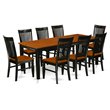 Pemberly Row 9-Piece Dining Set with Self-Storing Leaf in Black and Cherry