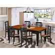 Pemberly Row 7-Piece Dining Set with Faux Leather Chairs in Black/Cherry