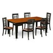 Pemberly Row 7-Piece Dining Set with Faux Leather Chairs in Black/Cherry