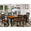 Pemberly Row 7-Piece Wood Dining Set with Solid Chairs and Black/Cherry