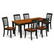 Pemberly Row 7-Piece Wood Dining Set with Solid Chairs and Black/Cherry