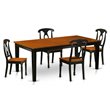 Pemberly Row 5-Piece Wood Dining Set in Black and Cherry Finish