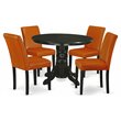 Pemberly Row 5-Piece Wood Dining Set in Black and Baked Bean Finish