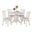 Pemberly Row 5-Piece Round Wood Kitchen Set with Linen White Finish