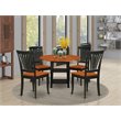 Pemberly Row 5-Piece Wood Dining Set with Chairs in Black and Cherry
