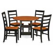 Pemberly Row 5-Piece Wood Dinette Table Set in Black and Cherry
